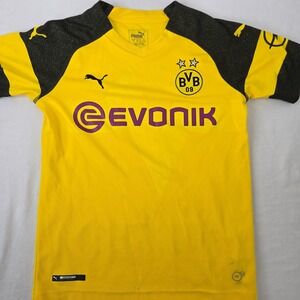 Puma Borussia Dortmund BVB 09 Kids Soccer Jersey Yellow Black 753312-01 Size M
